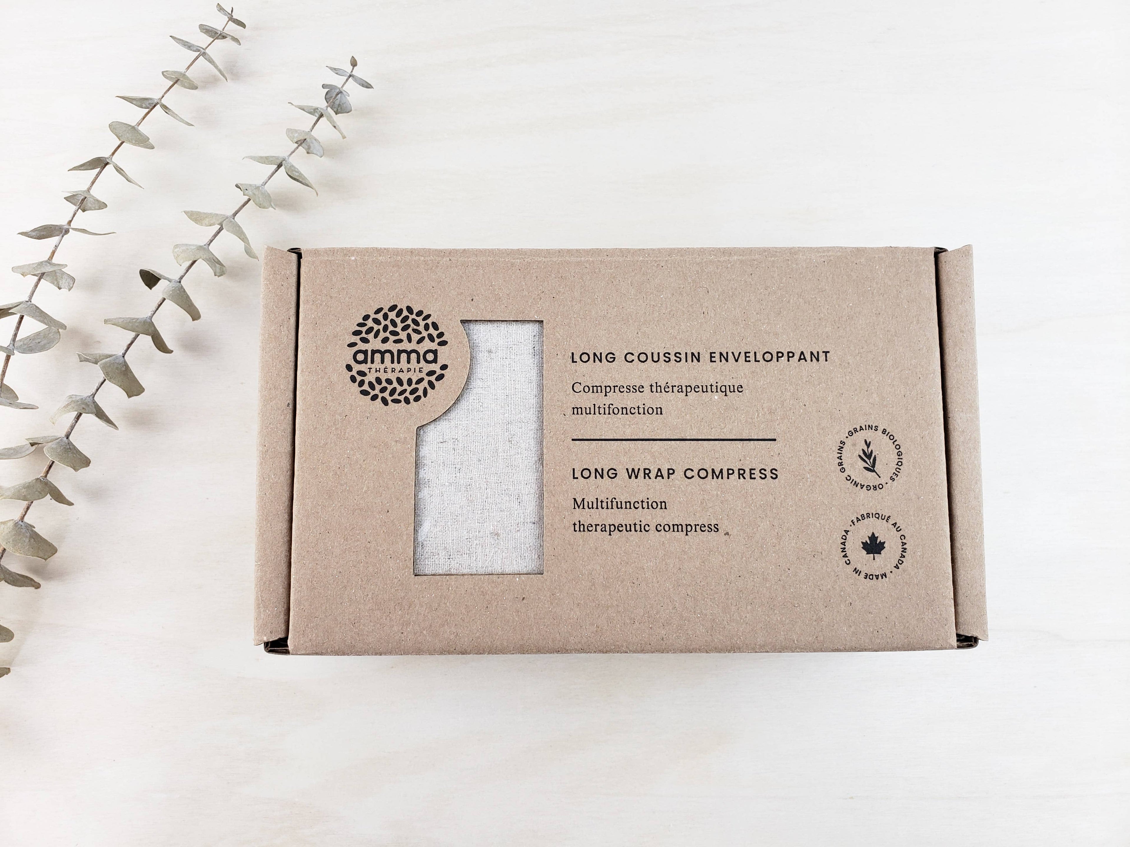 Long wrap compress in hemp & organic cotton | Sand color