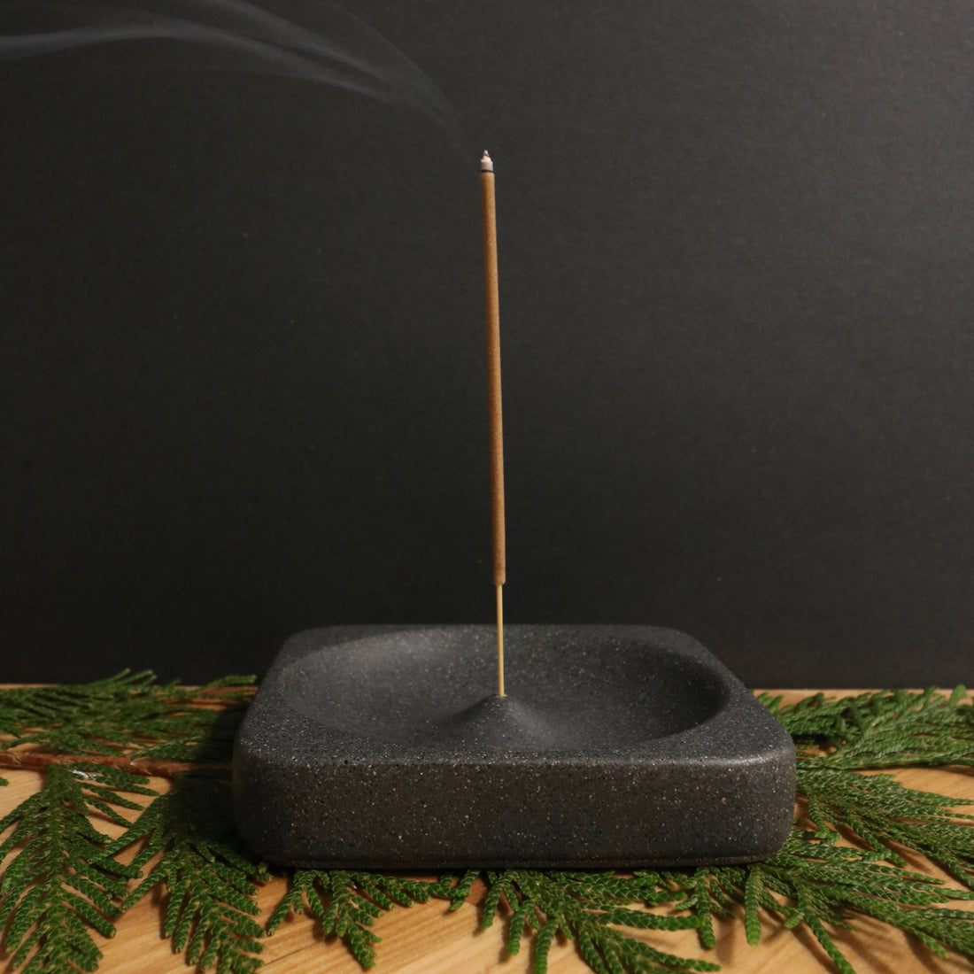 Polished Concrete Incense Holder: White